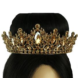 Crystal Leaf Round Crown