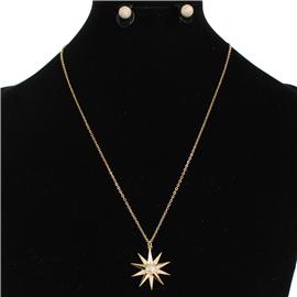 Stainless Steel Pendant Star Necklace Set