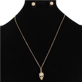 Stainless Steel Pendant Skull Necklace Set