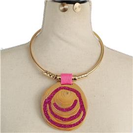 Fashion Semi Stones Choker Necklace set