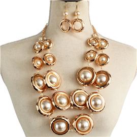 Pearl Chunky Necklace Set