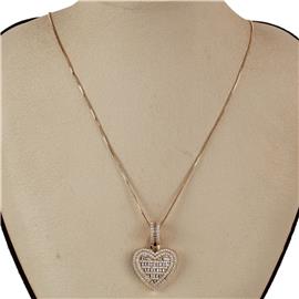 CZ Heart Pendant Necklace