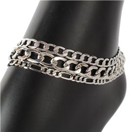 Metal Three Chain Anklet
