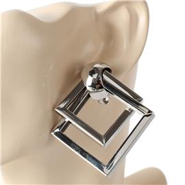 Metal Square Clip-On Earring
