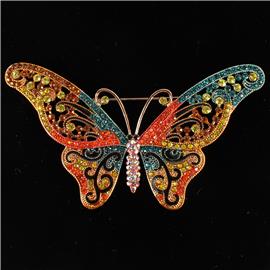 Crystal Butterfly Brooch