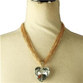Multi Chain Pendant Necklace Set