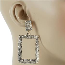 Crystal Stones Rectangle Earring