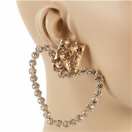 Fashion Metal Crystal Hart Earring