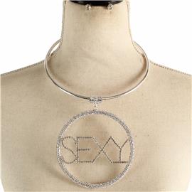 Choker Drop Sexy Necklace Set