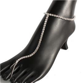 Rhinestones With Ring Anklet