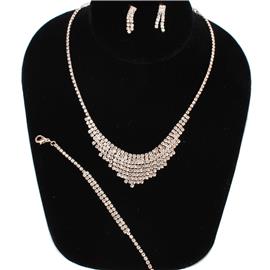 Rhinestones Junior 3 PCS Necklace Set