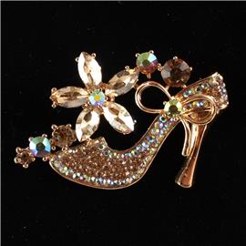 Crystal Shoes Brooch
