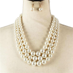 3 Layered Pearl Necklace Set