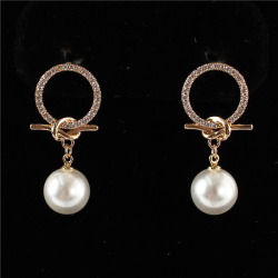 CZ Pearl Earring