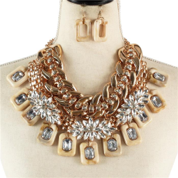 Fashion Crystal Chunky Necklace Set