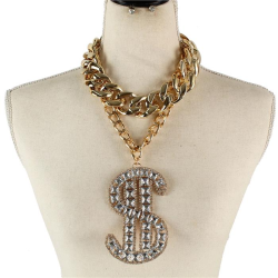 $ Charm Stones Long Necklace Set