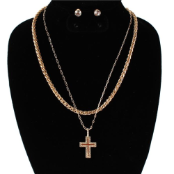 Cross Link Chain Necklace Set